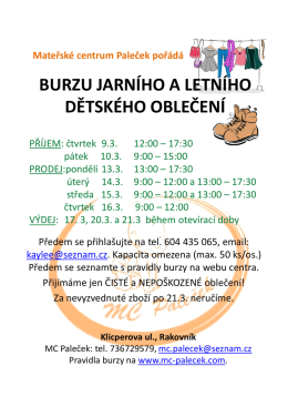 Burza jarn&iacute;ho a letn&iacute;ho dětsk&eacute;ho oblečen&iacute;