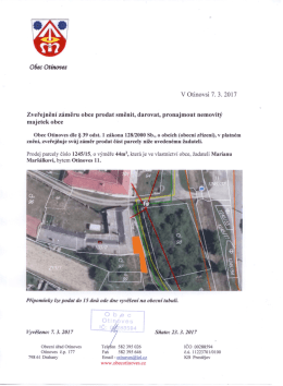 Záměr obce prodat nemovitý majetek obce