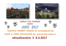 ROZPIS UMĚLKY - aktualizováno 6.3.2017 - FC Vsetín