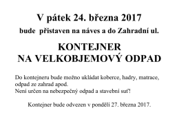 Velkoobjemový odpad 03/2017
