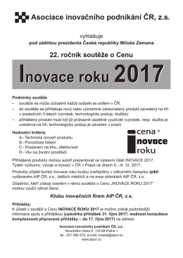 Inovace roku 2017 Inovace roku 2017