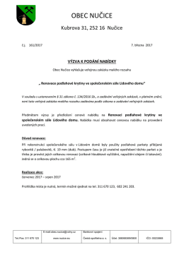 Výzva k podání nabídky - renovace podlahové krytiny v