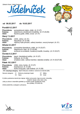 týden 6. 3. - 10. 3. 2017 - Základní škola Velké Opatovice