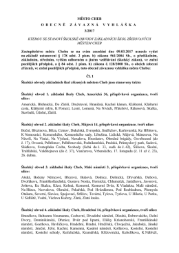 Obecně závazná vyhláška, kterou se stanoví školské