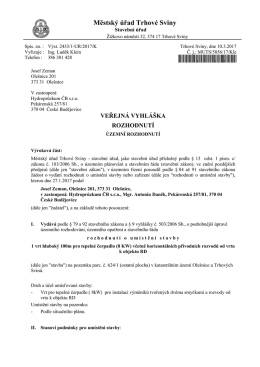 Veřejn&aacute; vyhl&aacute;&scaron;ka