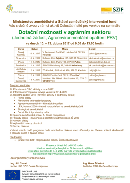 Dotačn&iacute; možnosti v agr&aacute;rn&iacute;m sektoru