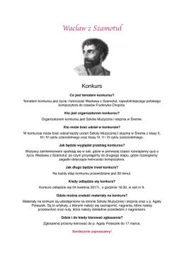 Życie i twórczość Wacława z Szamotuł - konkurs