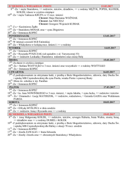 II NIEDZIELA WIELKIEGO POSTU 12.03.2017 8 –Za + męża