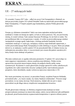 UE – 27 milczących ludzi