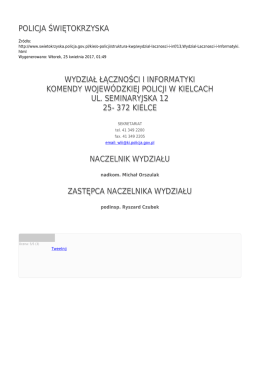 POLICJA ŚWIĘTOKRZYSKA WYDZIAŁ ŁĄCZNOŚCI I