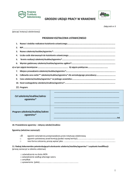 Program kształcenia ustawicznego