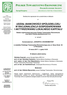 udział bankowości spółdzielczej w racjonalizacji