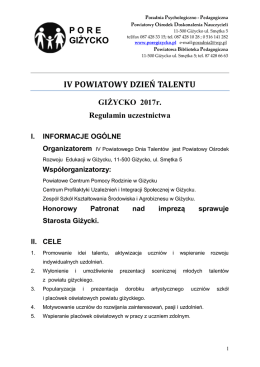 Regulamin uczestnictwa - Powiatowy Ośrodek Rozwoju Edukacji w
