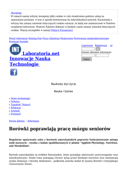 Borówki poprawiają pracę mózgu seniorów