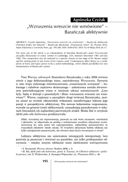 „Wzruszenia wreszcie nie wmówione” – Barańczak afektywnie