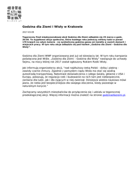 Godzina dla Ziemi i Wisły w Krakowie
