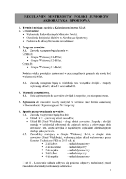 regulamin mistrzostw polski juniorów akrobatyka - e