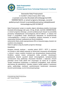 Stanowisko Rady Przejrzystości nr 21/2017 z dnia 6 marca 2017