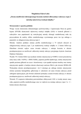 Magdalena Edyta Łuba &bdquo;Ocena możliwości chirurgicznego leczenia