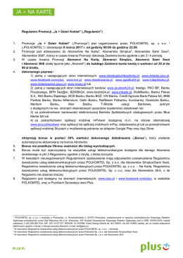 Regulamin Promocji „Ja + Dzień Kobiet” („Regulamin”)