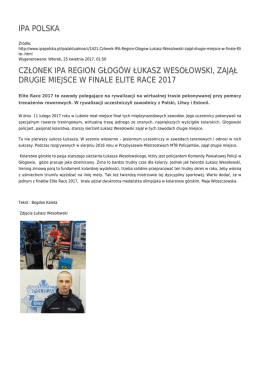 ipa polska członek ipa region głog&oacute;w łukasz wesołowski, zajął