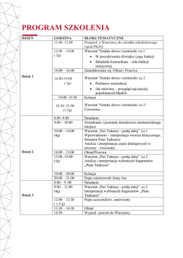PROGRAM SZKOLENIA