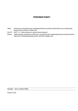 Załącznik nr 14 do SIWZ Przedmiar robót
