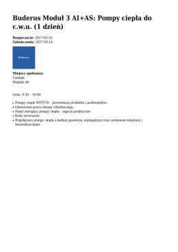 Buderus Moduł 3 AI+AS: Pompy ciepła do cwu (1