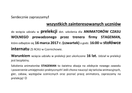 Bezpłatna prelekcja dla osób zainteresowanych szkoleniem dla