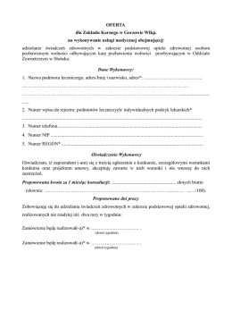 formularz ofertowy