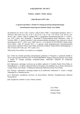 ZARZĄDZENIE NR 149/17 WÓJTA GMINY NOWA RUDA z dnia 08