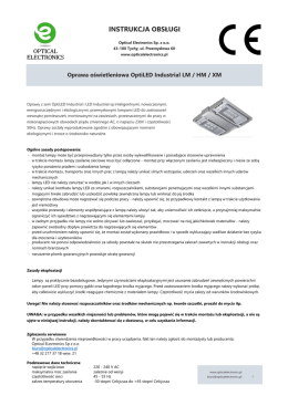 instrukcja obsługi - Optical Electronics Sp. z oo