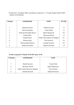 wyniki spotkań V Rundy Pucharu Polski ZZPN