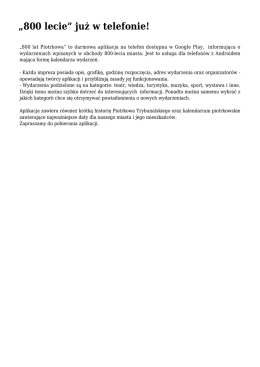 „800 lecie” już w telefonie!