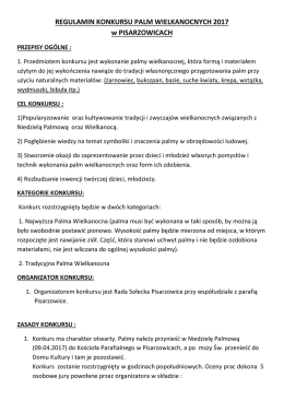 REGULAMIN KONKURSU PALM WIELKANOCNYCH 2017 w