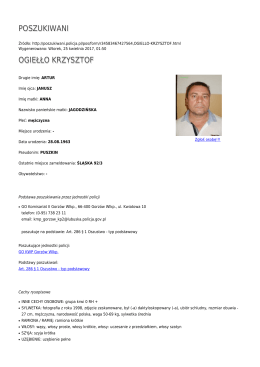 Generuj PDF - Poszukiwani