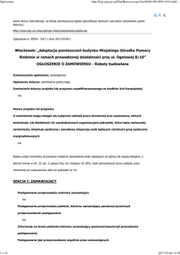 Ogłoszenie o zam&oacute;wieniu - BIP Urzędu Miasta Włocławek