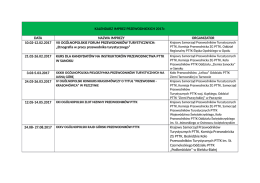 KALENDARZ IMPREZ PRZEWODNICKICH 2017r. DATA NAZWA