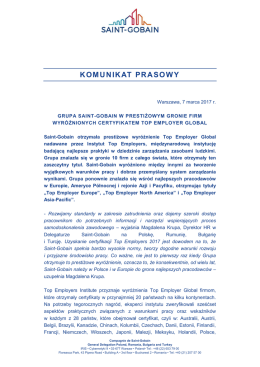 komunikat prasowy - Saint