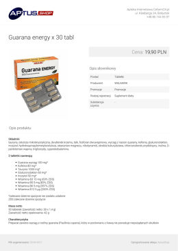 Guarana energy x 30 tabl