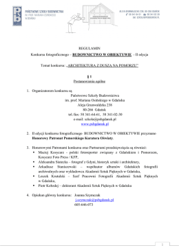 BUDOWNICTWO W OBIEKTYWIE Regulamin Konkursu