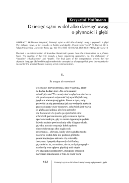 Dziesięć sążni w dół albo dziesięć uwag o płynności i głębi