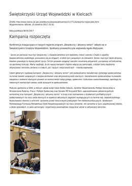 Świętokrzyski Urząd Wojewódzki w Kielcach Kampania rozpoczęta
