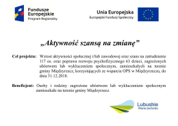 &bdquo;Aktywność szansą na zmianę&rdquo;