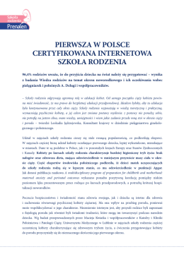 pierwsza w polsce certyfikowana internetowa szkoła rodzenia