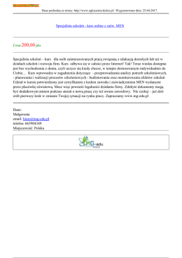 Specjalista szkoleń - kurs online z zaśw. MEN