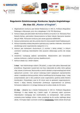 regulamin konkursu - Szkoła Podstawowa nr 340