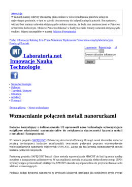 Wzmacnianie połączeń metali nanorurkami