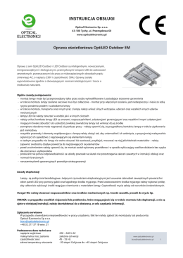 instrukcja obsługi - Optical Electronics Sp. z oo