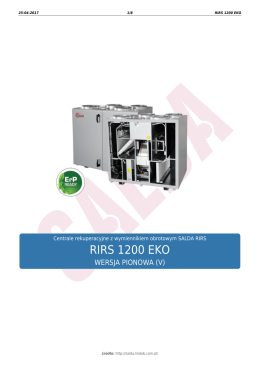RIRS 1200 EKO - Centrale wentylacyjne SALDA